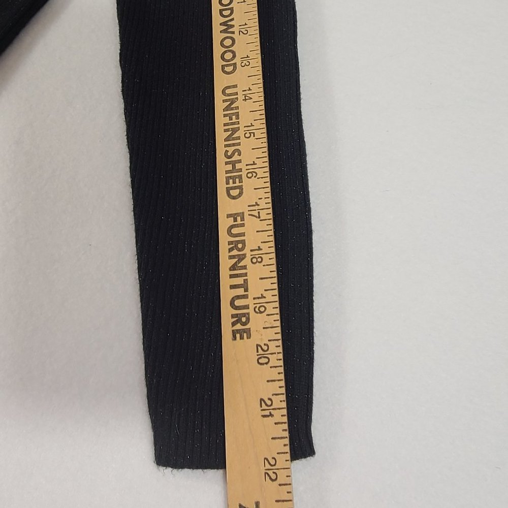 LIZ CLAIBORNE Turtleneck Black Sparkle Stretch Womens Medium Metallic Thread - Picture 9 of 9